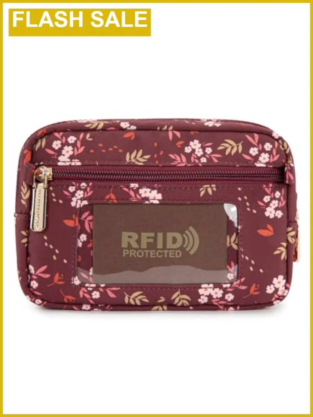 3-Zip Wristlet Purse for Women, RFID Blocking Wallet with Crossbody Strap,
